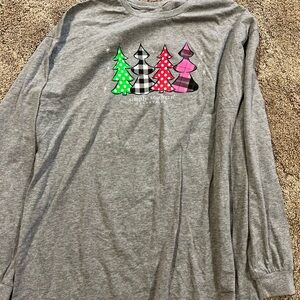 Simply Southern Gray Long Sleeve with Festive Trees